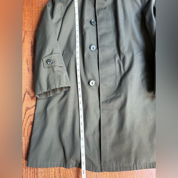 Vintage Koratron Military Green Trench Coat - Picture 3 of 10